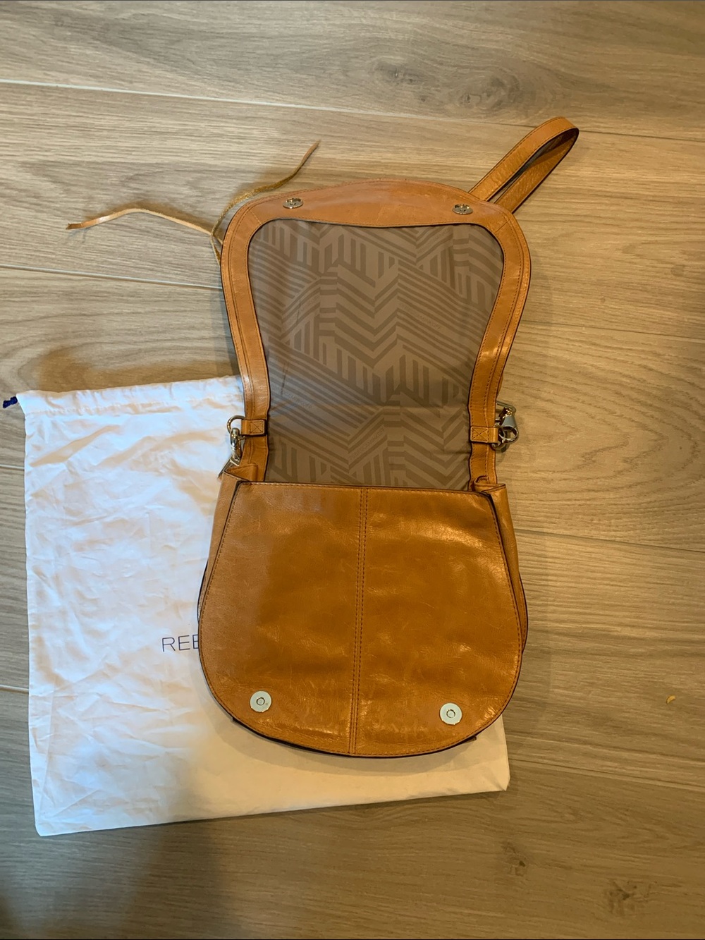 Rebecca Minkoff Cognac Leather Crossbody Saddle Bag - Picture 2 of 2